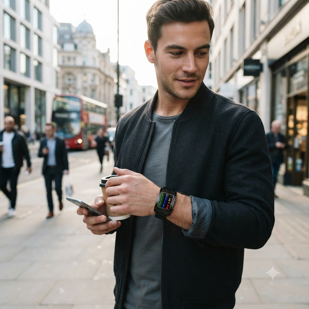 RELOJ BINARIO-DISEÑO FUTURISTA CON PANTALLA LED DE COLORES QUE ROBA MIRADAS