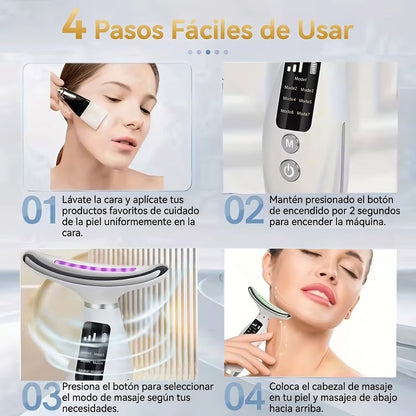 MASAJEADOR DE CUELLO Y CARA LED-TERAPIA DOMESTICA EN POCOS MINUTOS
