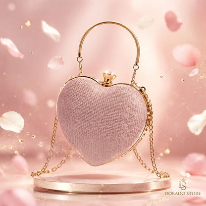 CARTERA CORAZON BRILLANTE ROSADO-UN DISEÑO EXCLUSIVO PARA NUNCA PASAR DESAPERCIBIDA