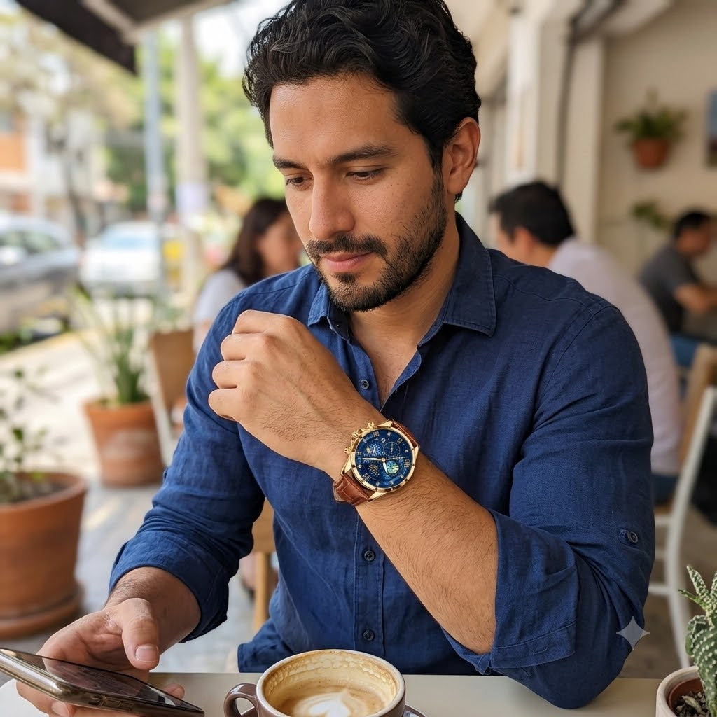 RELOJ ESTRELLADO-UN DISEÑO INSPIRADO EN EL UNIVERSO PARA HOMBRES CON ESTILO