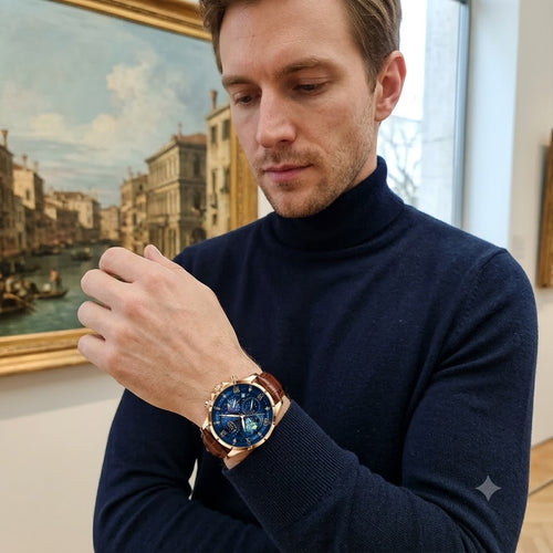 RELOJ ESTRELLADO-UN DISEÑO INSPIRADO EN EL UNIVERSO PARA HOMBRES CON ESTILO