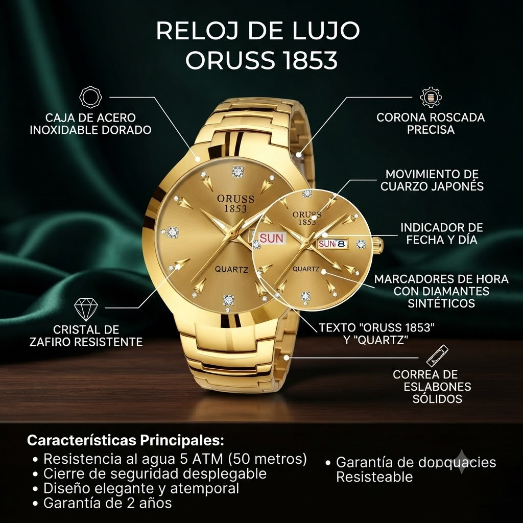 RELOJ DISEÑADO PARA BRILLAR - EXCLUSIVO  Y HECHO CON MATERIALES RESISTENTES