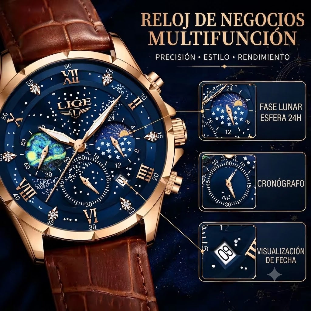 RELOJ ESTRELLADO-UN DISEÑO INSPIRADO EN EL UNIVERSO PARA HOMBRES CON ESTILO