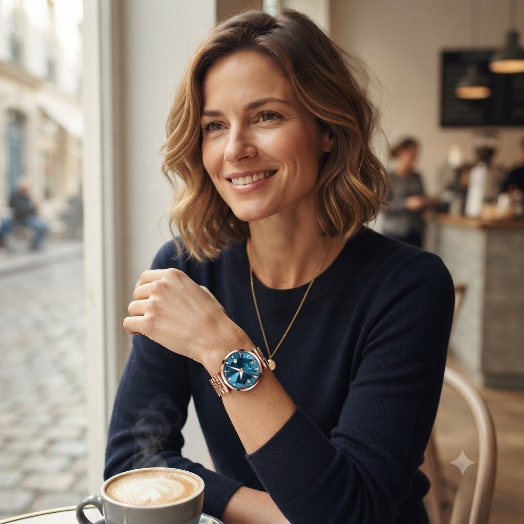 RELOJ DIAMOND BLUE-DISEÑO EXCLUSIVO PARA MUJERES QUE DESTACAN
