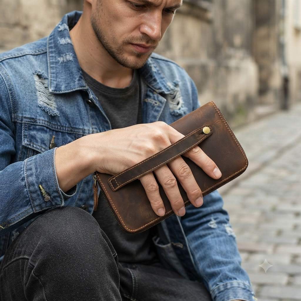 BOLSO DE MANO RETRO-ELEGANCIA, ORGANIZACION Y SEGURIDAD EN UN DISEÑO PREMIUN