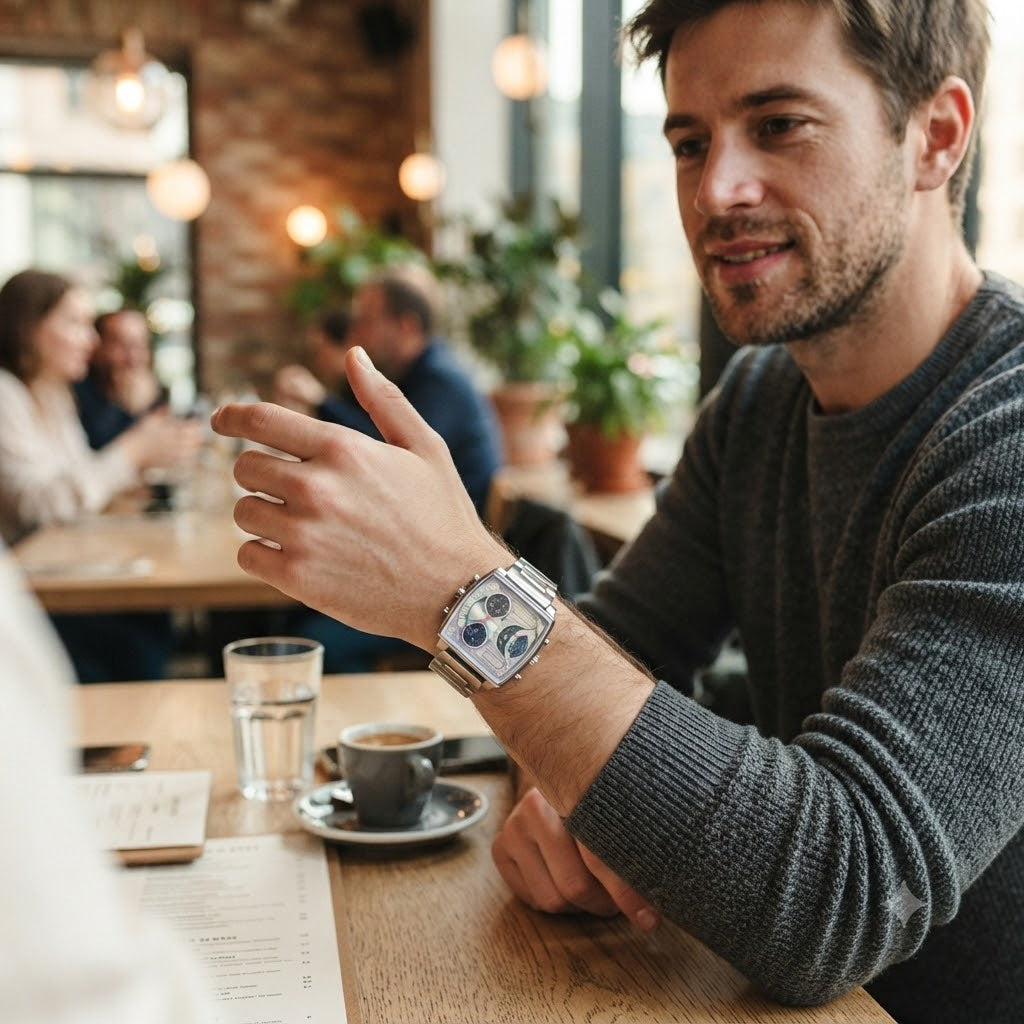 RELOJ ANALOGICO-DISEÑO CUADRADO PREMIUM CON DOBLE PANTALLA, DESTACA SIN DECIR NADA