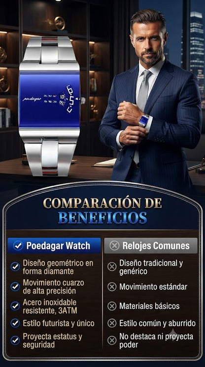 RELOJ CON DISEÑO EXCLUSIVO - MATERIALES FINOS Y RESISTENTES AL AGUA LA